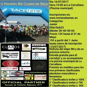 II Maraton Btt Ciudad de Béjar el 16 de julio